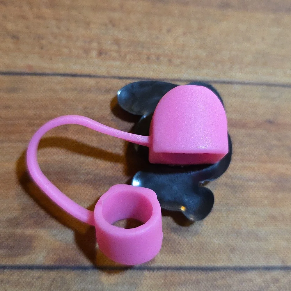 Bunny Melody With Heart Silicone 10mm/0.4 in Straw Topper Accessory